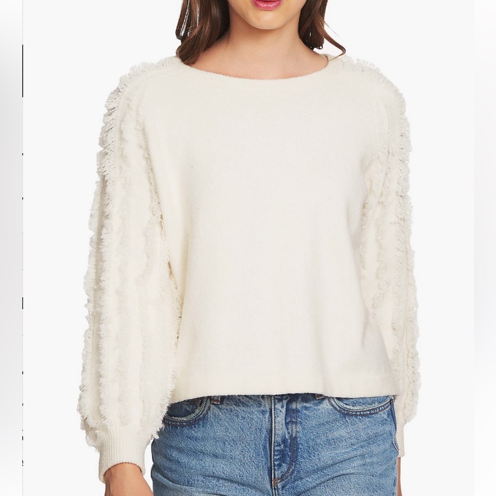 1. State Fringe Sleeve sweater